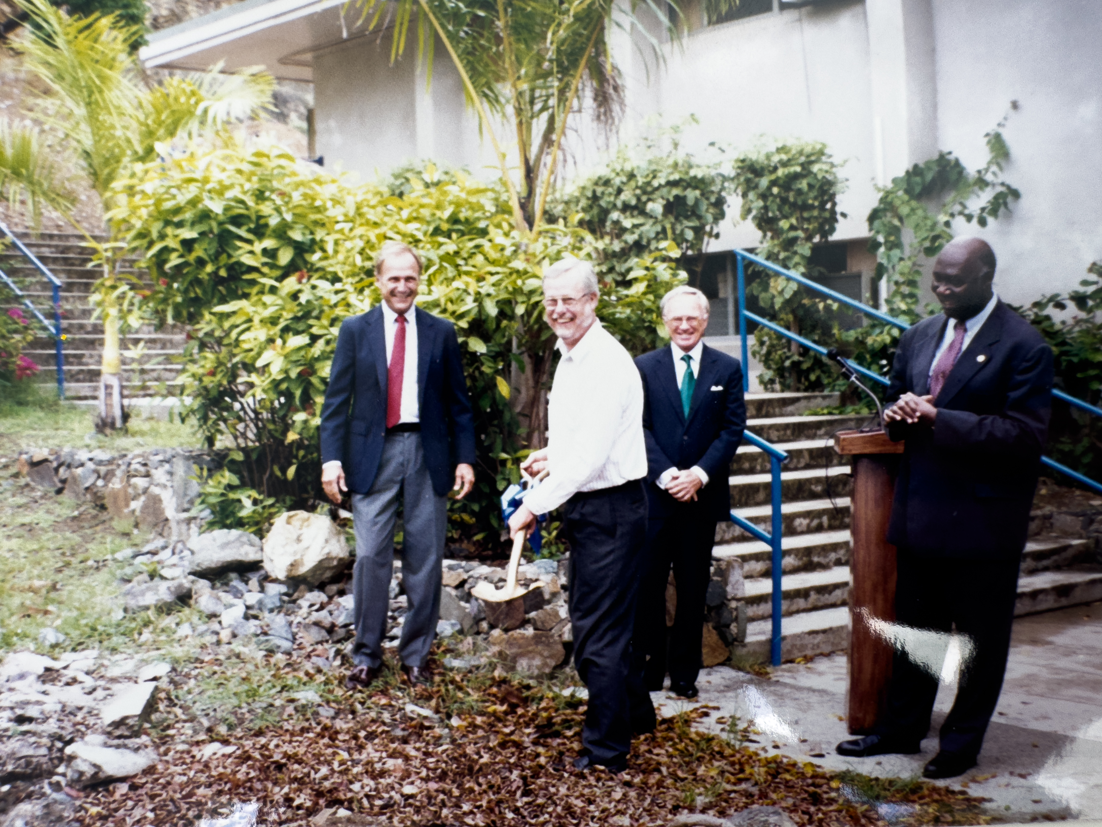 Community leaders at a campus groundbreaking ceremony